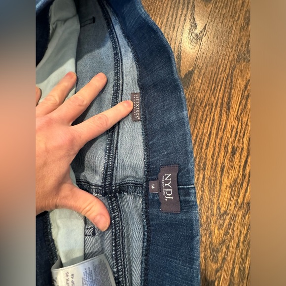 NYDJ Marilyn Straight Pull-On jeans size 14 lift x tuck technology dark wash - Picture 2 of 16